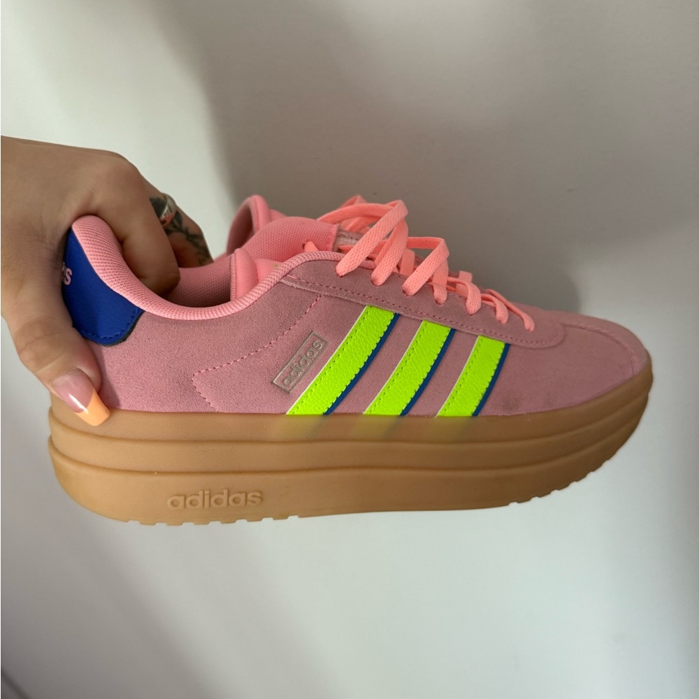 Adidas Women's Pink and Blue Sneakers